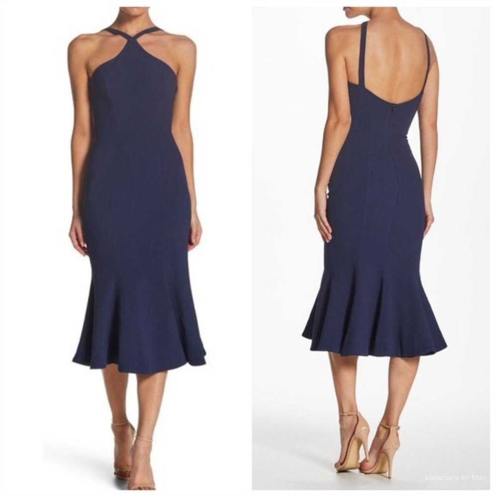 DRESS THE POPULATION Tessa crepe mermaid dress